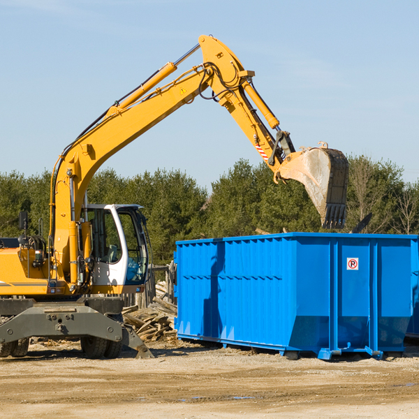 are there any restrictions on where a residential dumpster can be placed in Bruno